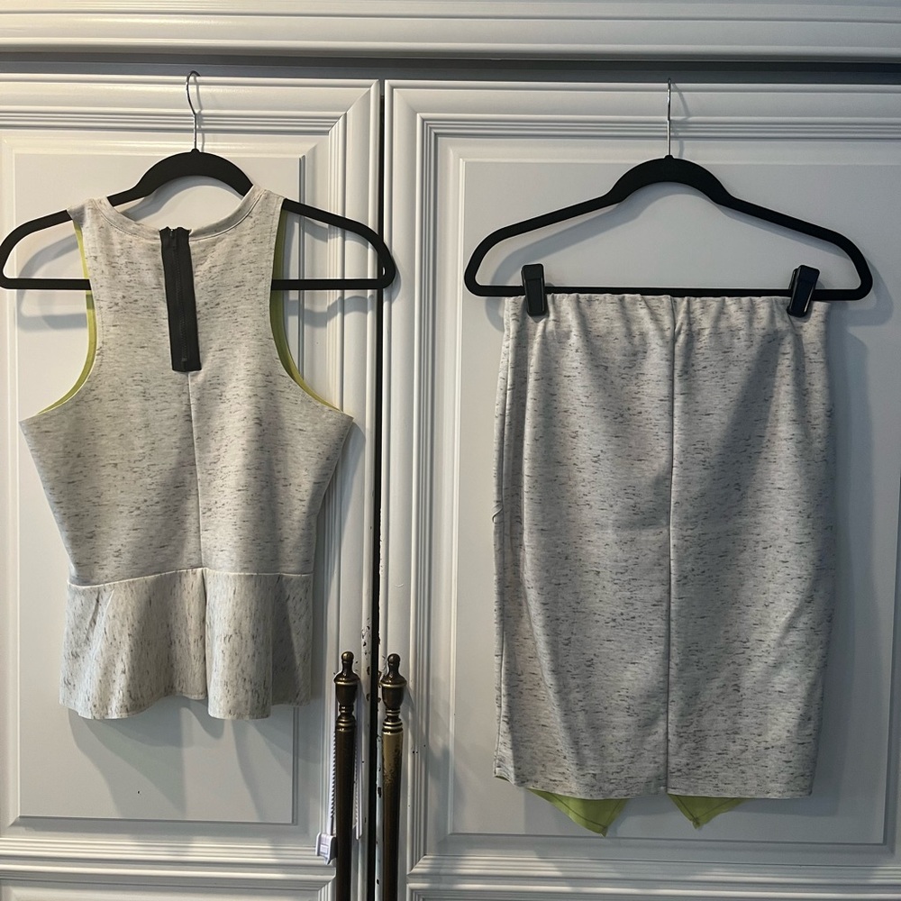 Bar III grey skirt & top set never been worn tags still on! Top is M, Skirt is S